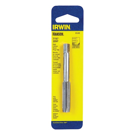 Irwin 7/16"-20, Plug, 4 Flutes, UNF 8140